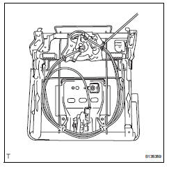 Toyota RAV4. Remove seat lock control cable assembly