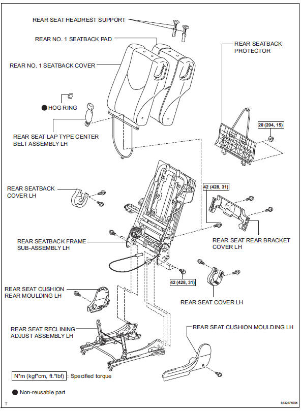 Toyota RAV4. Rear no. 1 Seat assembly (for lh side)