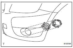 Toyota RAV4. Remove front bumper hole cover lh (w/o fog light)