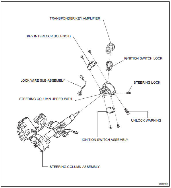 Toyota RAV4. Steering column assembly