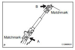 Toyota RAV4. Remove no. 2 Steering intermediate shaft assembly