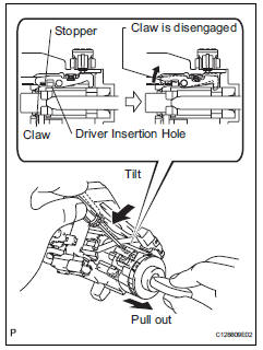 Toyota RAV4. Remove ignition switch lock cylinder assembly