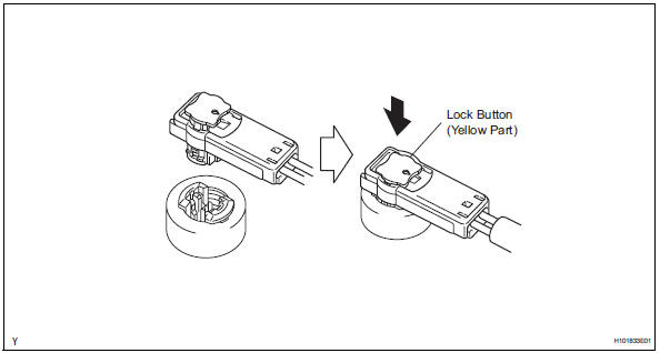 Toyota RAV4. Connection of connectors for steering pad, front passenger airbag assembly (squib side), curtain shield airbag assembly and front seat outer belt assembly