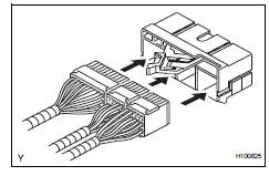 Toyota RAV4. Disconnection of connectors for center airbag sensor assembly