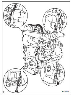 Toyota RAV4. Remove timing chain cover sub-assembly